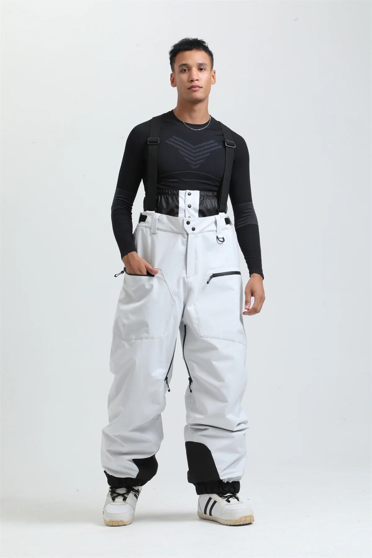 Womens Waterproof Insulated Ski Pants With Suspenders Warm Winter Snowboard Overalls