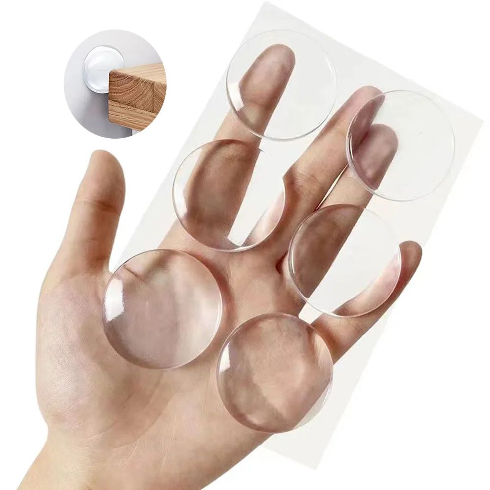 Transparent Silicone Door Stopper Bumpers – Self-Adhesive Wall & Door Handle Protectors