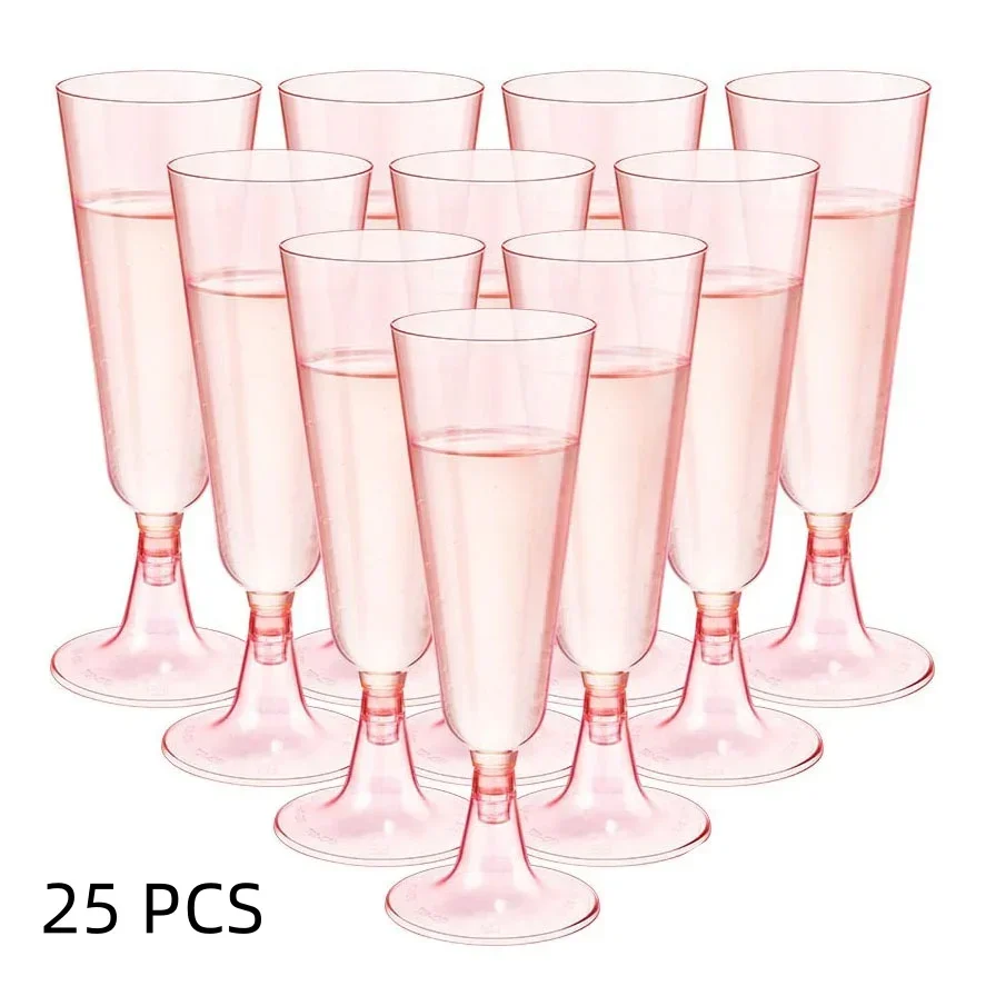 Champagne Glasses Disposable Cocktail Glasses, Plastic Red Wine Glasses, Tall Glasses, Gold Powder Martini Glasses