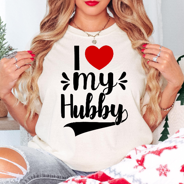 Comfort Colors I Love My Hubby Shirt | Romantic Valentine Marriage Tee for Wives & Anniversary Gift