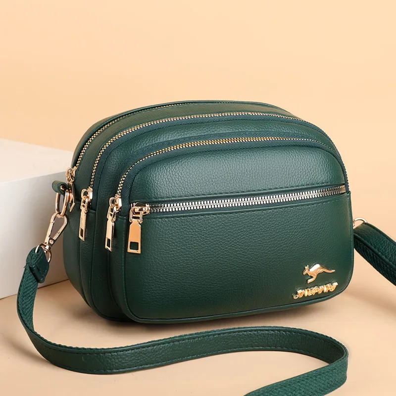 Luxury Ladies Handbag with Multi-pocket Design, High Quality Soft Leather Shoulder Messenger Bag