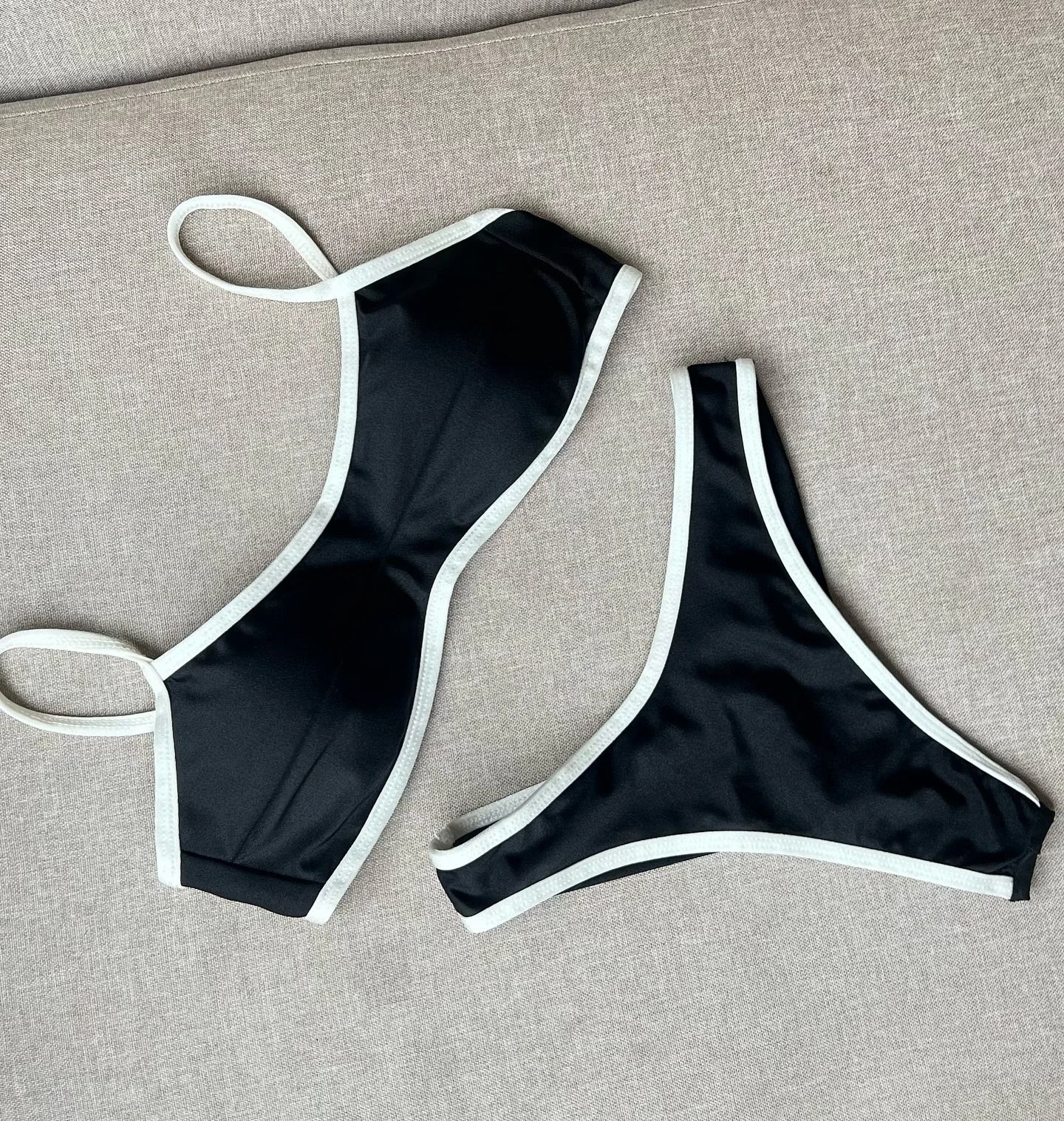 Shiny Bandeau Thong Bikini – Sexy Metallic Brazilian Swimwear