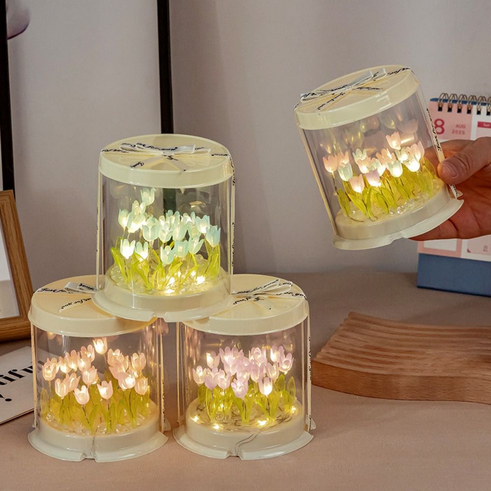Handmade Unfinished Products Mini Tulip Night Lamp Cute DIY Tulip Night Light Small Night Light Birthday Gift