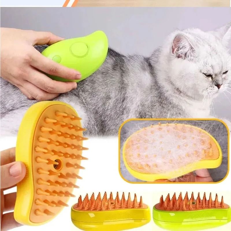 Pet Steam Brush Three in One Grooming Comb for Cats and Dogs