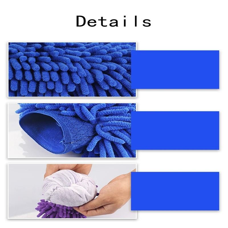 Microfiber Chenille Car Wash Glove Waterproof Thick Cleaning Mitt