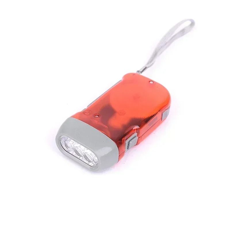 Hand Pressing Dynamo Crank Flashlight Mini Self Generating LED Lamp