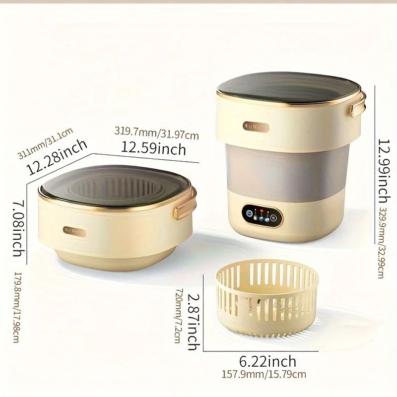 Travel Ready Collapsible 15L Washer & Spin Dryer