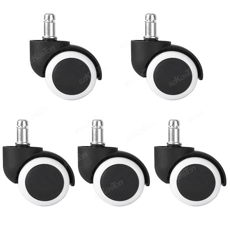 5 Pcs Universal Office Chair Wheels 2 Inch Heavy Duty Swivel Casters with Rubber Brake
