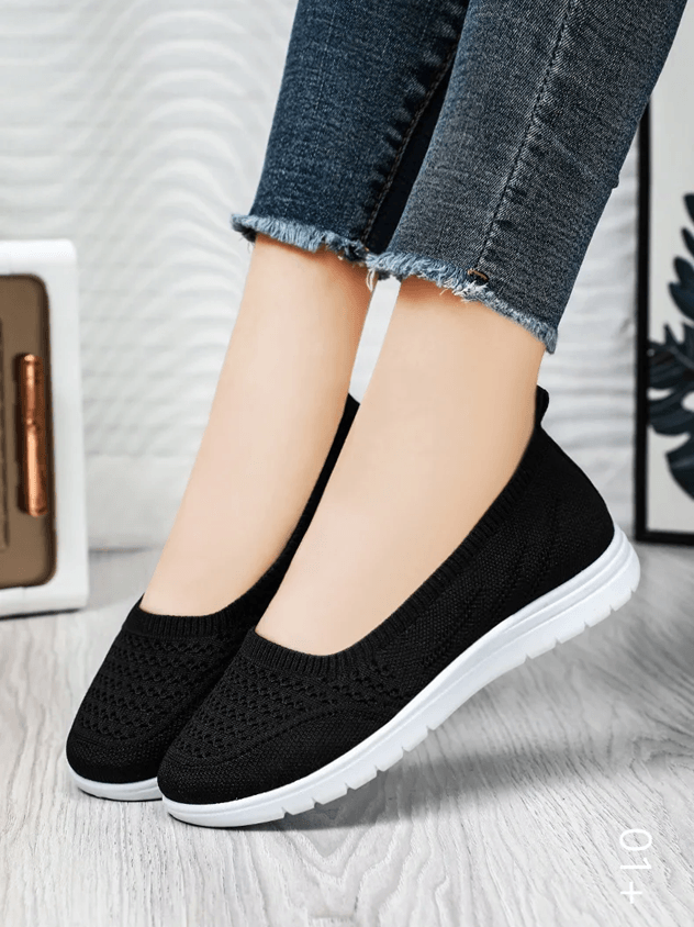 Womens Slip On Mesh Casual Shoes Lightweight Non Slip Walking Flats