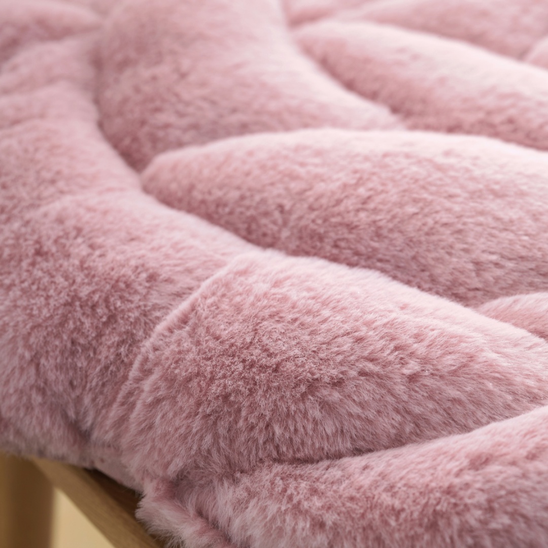 Plush Rose Flower Chair Pad Thickened Anti Slip Seat Cushion