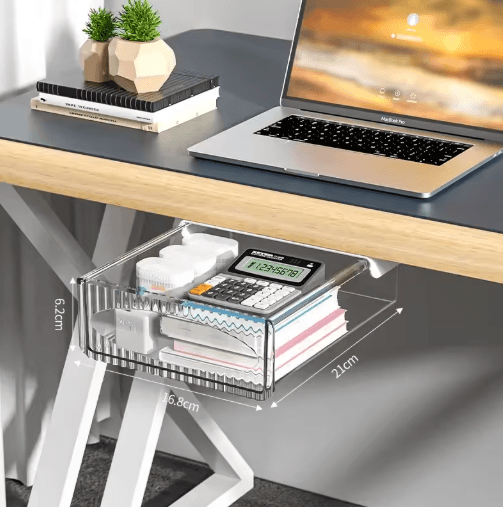 SpaceSaver Under Desk Drawer – Hidden Pull Out Storage Box Organizer