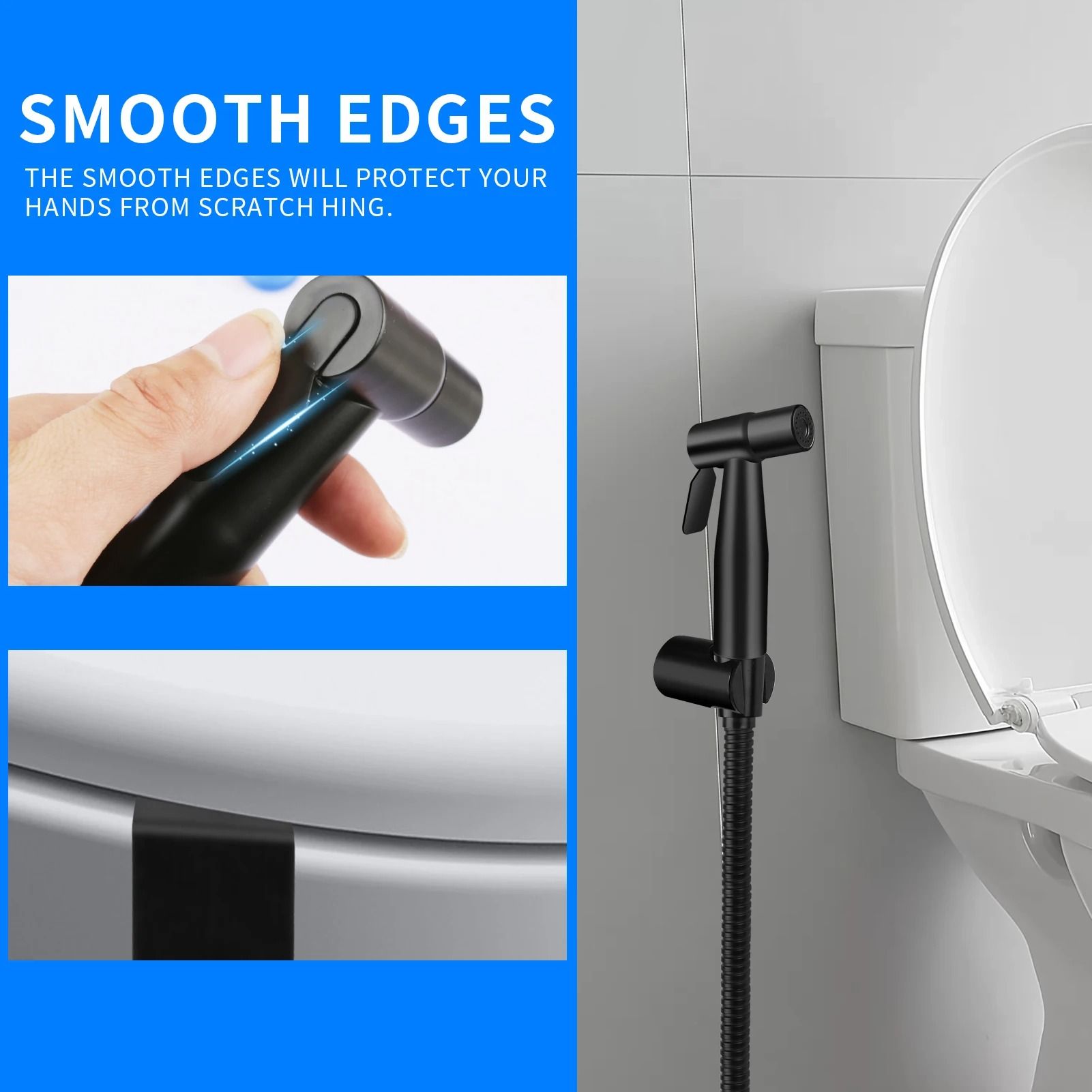 Handheld Bidet Sprayer Set Stainless Steel Toilet Spray Gun with Self Cleaning Nozzle