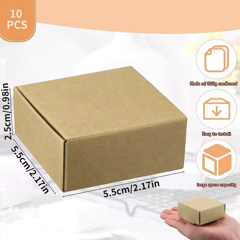 Small Kraft Paper Jewelry Gift Boxes 10-Pack Mini Cardboard Wrapping Boxes
