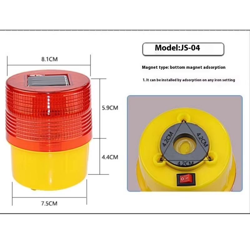 Solar LED Traffic Warning and Crane Safety Beacon Light with Emergency Flashing Lamp