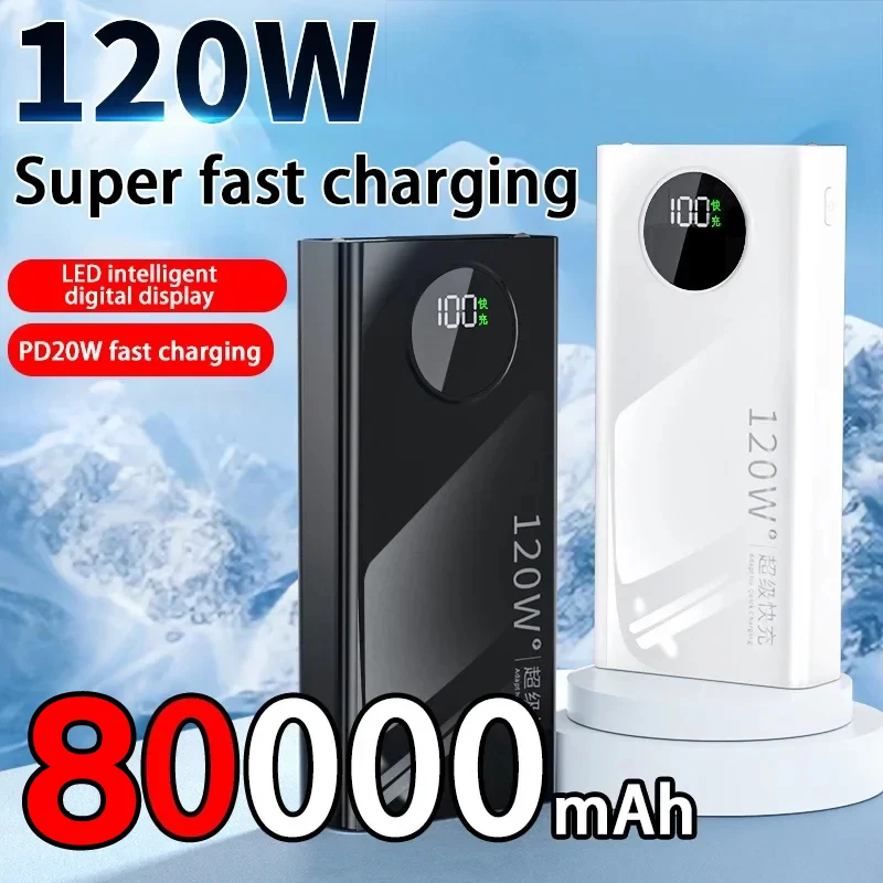 120W Ultra Fast Power Bank Portable Charger with Digital Display and Multi Device Charging