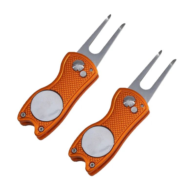Foldable Golf Divot Repair Tool with Groove Cleaner