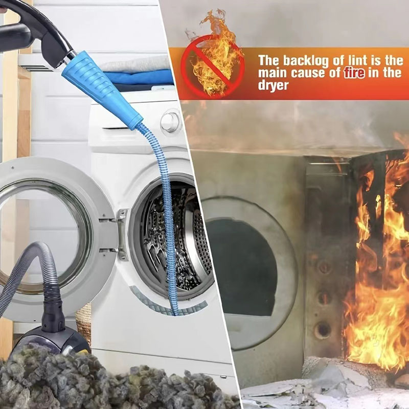 Bendable Dryer Vent Cleaner Kit  Vacuum Attachment with Guide Wire & Lint Remover Hose
