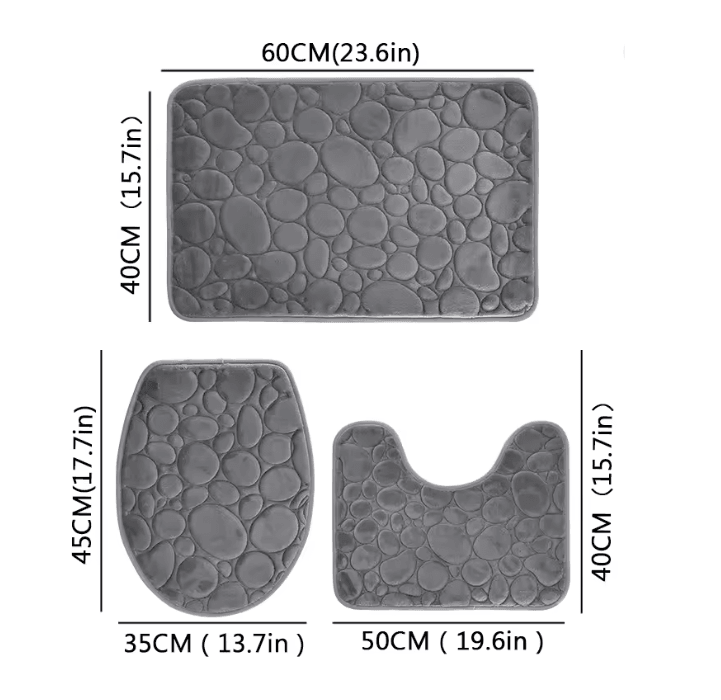 AquaStone Plush Bathroom Mat Set