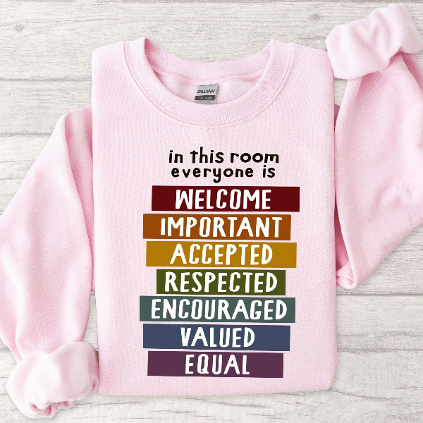Inclusive Idaho Teacher Sweatshirt | Everyone Is Welcome Equality & Classroom Inclusion Crewneck