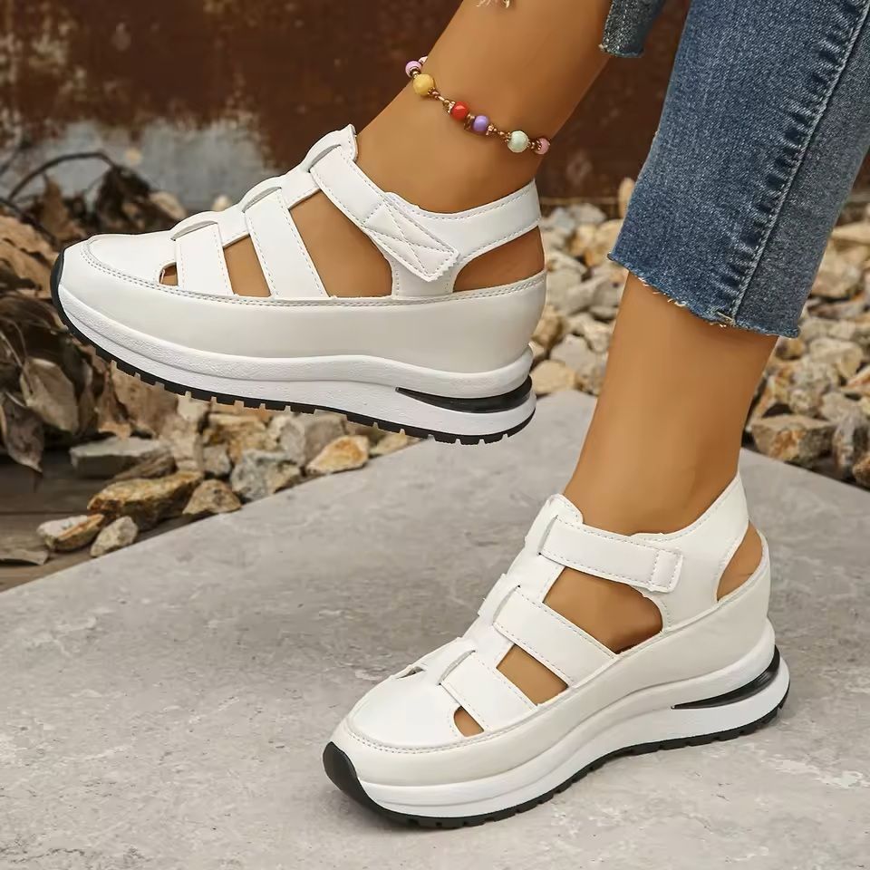 CareerEase Closed Toe Wedge Sandals