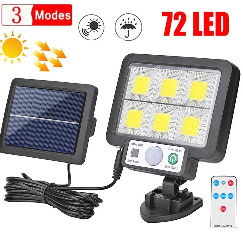 Solar Motion Sensor Wall Light Outdoor Waterproof Split Security Lamp