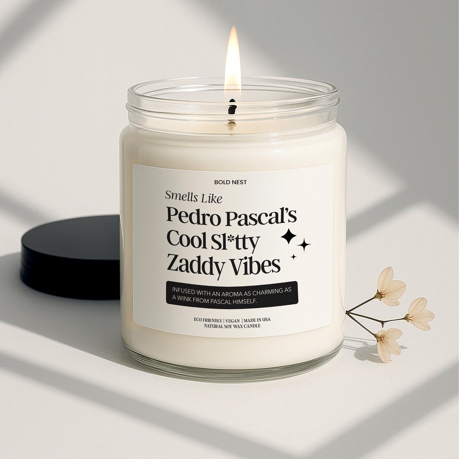 Smells Like Pedro Pascal Candle – Celebrity Inspired Movie Star Soy Candle, Funny Pop Culture Gift for Fans & Home Decor