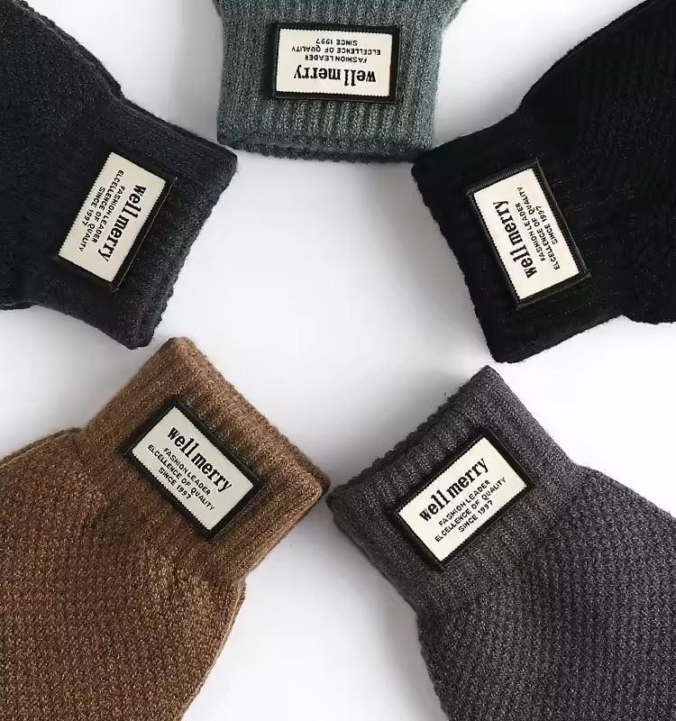 Men's Knitted Touchscreen Gloves Warm Wool Cashmere Mittens