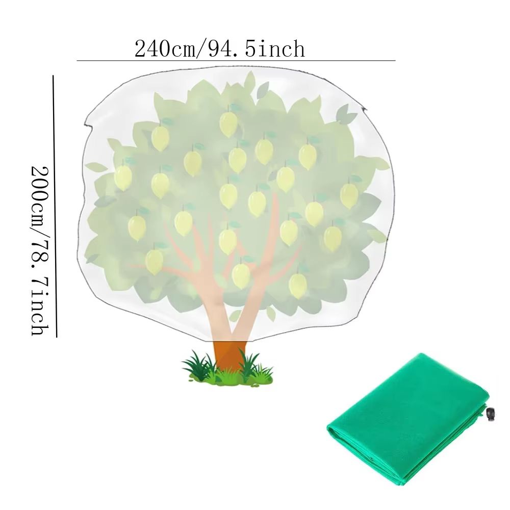 Reusable Frost Protection Plant Cover with Zipper Drawstring Anti Freeze Garden Blanket