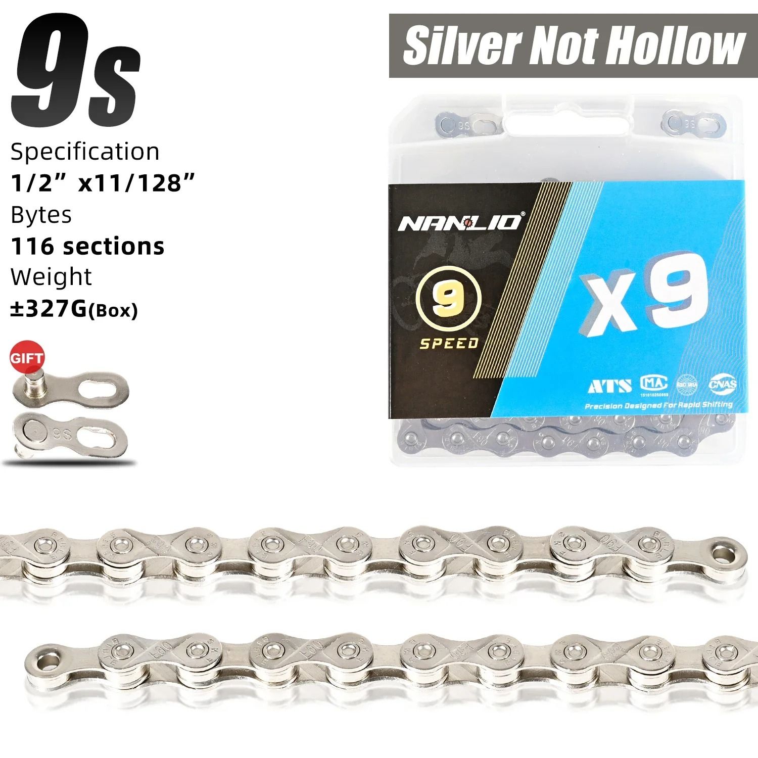 Nanlio Bike Chain X8 X9 X10 X11 X12 Variable Speed 116L 126L