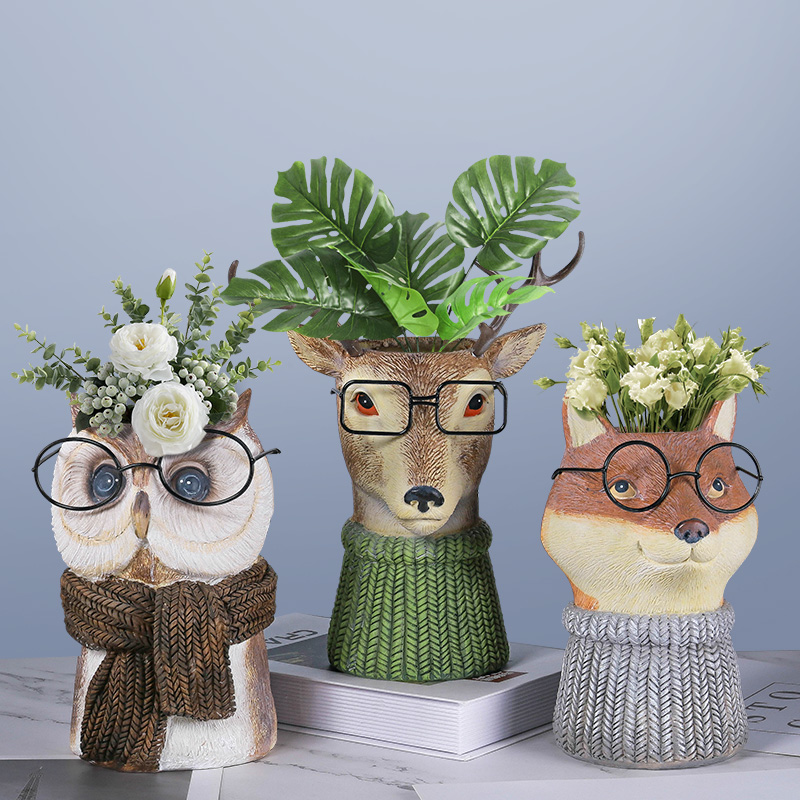 Animal Planter Vase for Home and Garden Decor