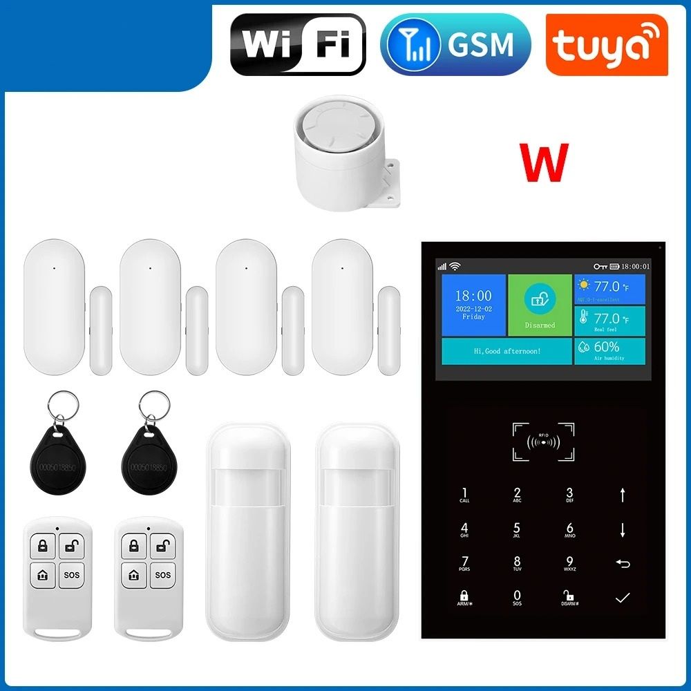 4.3-Inch Smart Home Security Hub - WiFi & GSM Alarm with Temperature Display