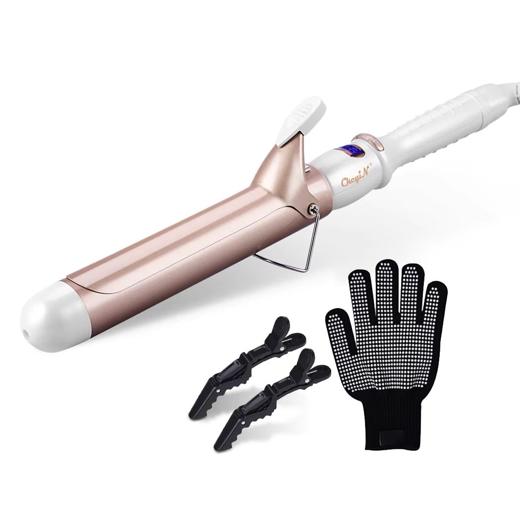 CkeyiN Professional Ceramic Hair Curler – 32mm & 38mm Curling Iron with Adjustable Temperature for Long-Lasting Styles