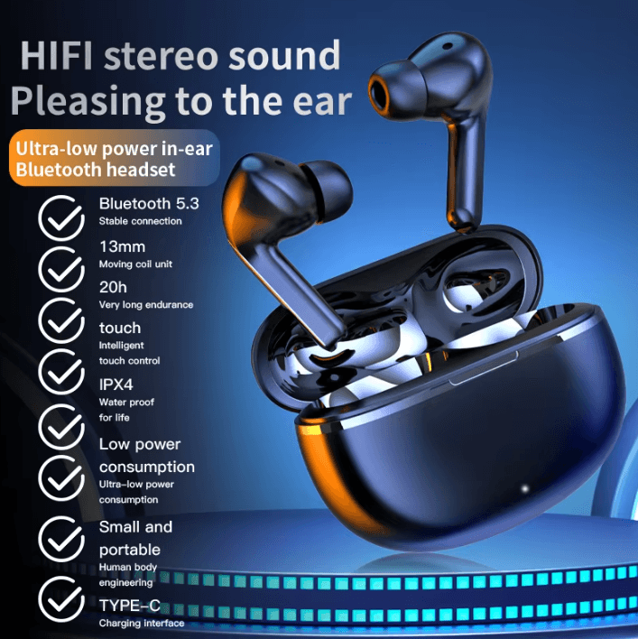 Air7 Pro HiFi Wireless TWS Earbuds with BT5.3 & Gaming Low Latency