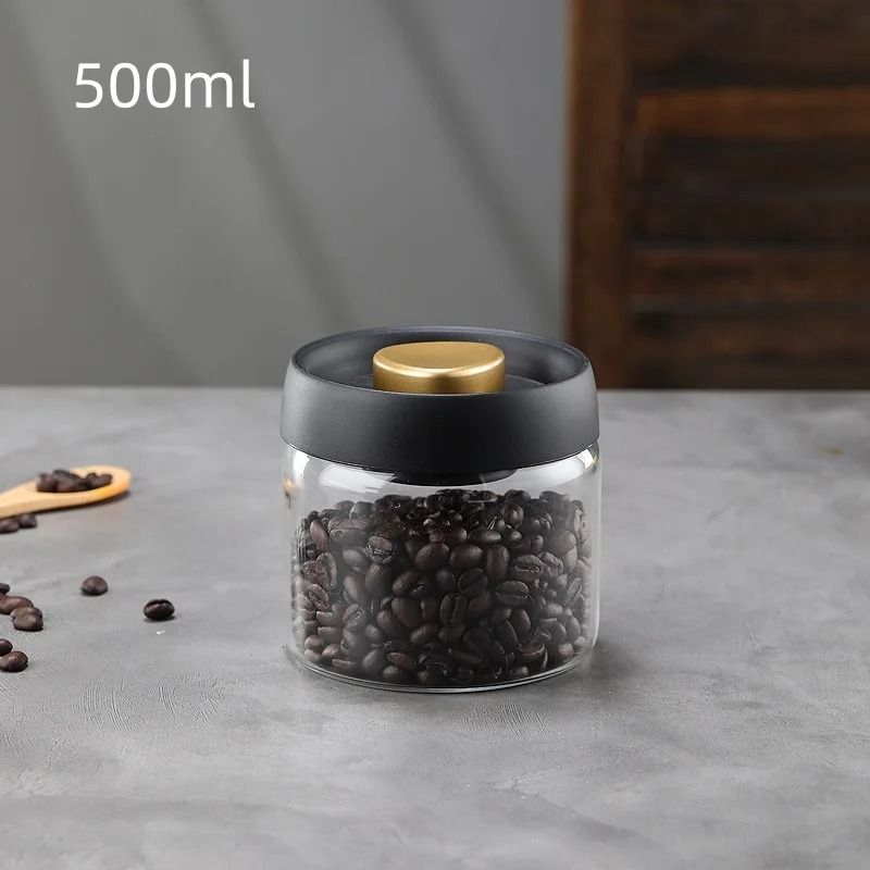 Vacuum Sealed Coffee Jar Airtight Glass Coffee Storage Container