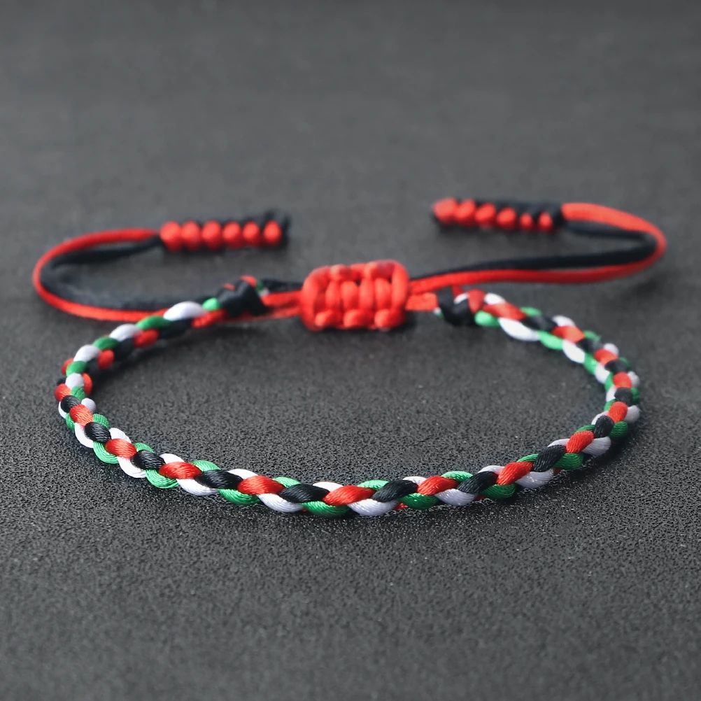 Adjustable National Flag Braided Bracelet for Men & Women - Woven Rope Patriotic Wristband