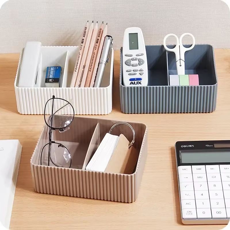 WBBOOMING Grid Desktop Storage Box Organizer for Makeup, Bathroom, Office, and Closet Essentials