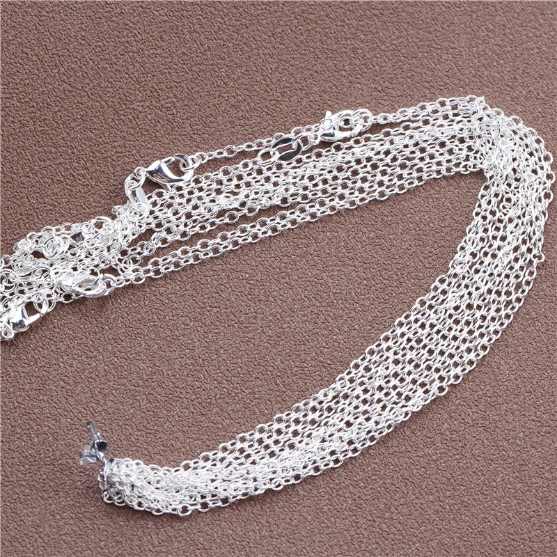 925 Sterling Silver Necklace: 1pcs 16-30 Inches Rolo Bead Figaro Chain for Men & Women - 9 Unique Designs Fashion Jewelr