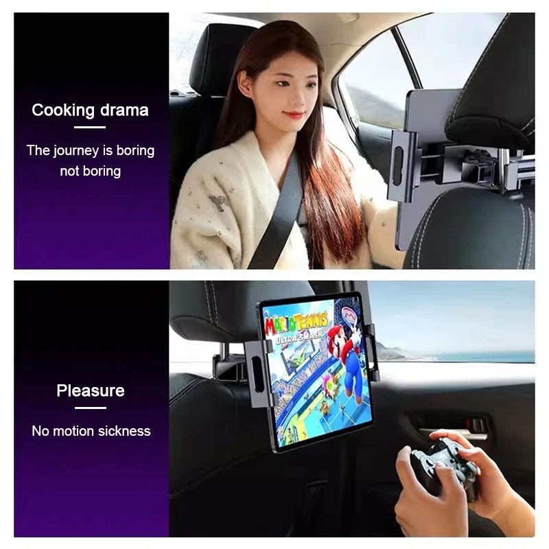 Telescopic Car Headrest Mount – Anti-Shake Tablet and Phone Holder