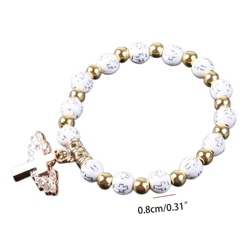 Angelic Grace Rosary Bracelet – Stretch Religious Jewelry & Travel Souvenir