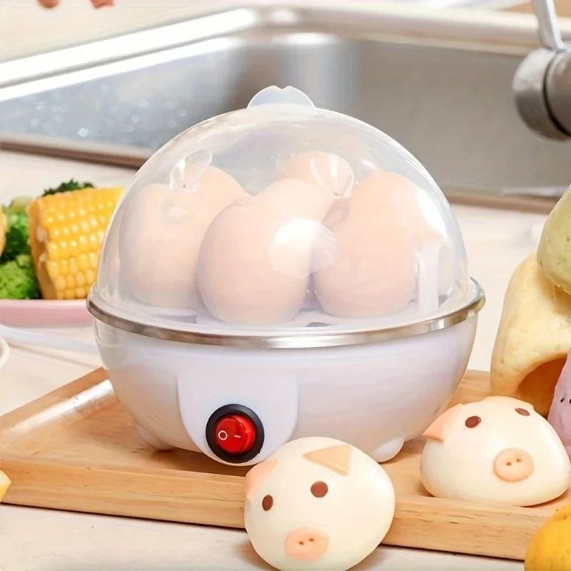 Egg Cooker Automatic Power Off 7 Egg Steamer for Breakfast and Custard
