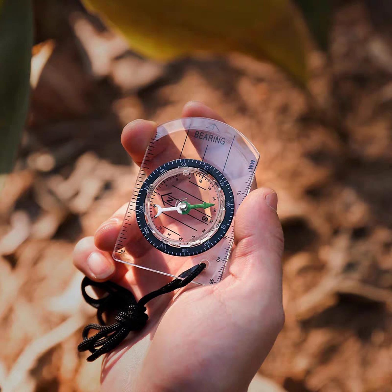 Multifunctional Hiking Compass & Map Ruler Outdoor Survival Tool