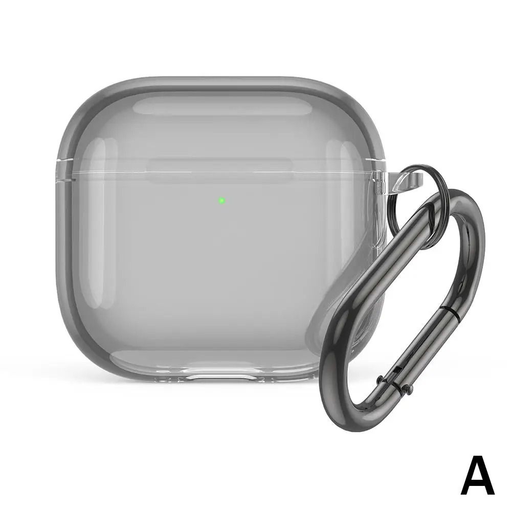 Transparent AirPods 4 Case Shockproof TPU Silicone Cover with Keychain