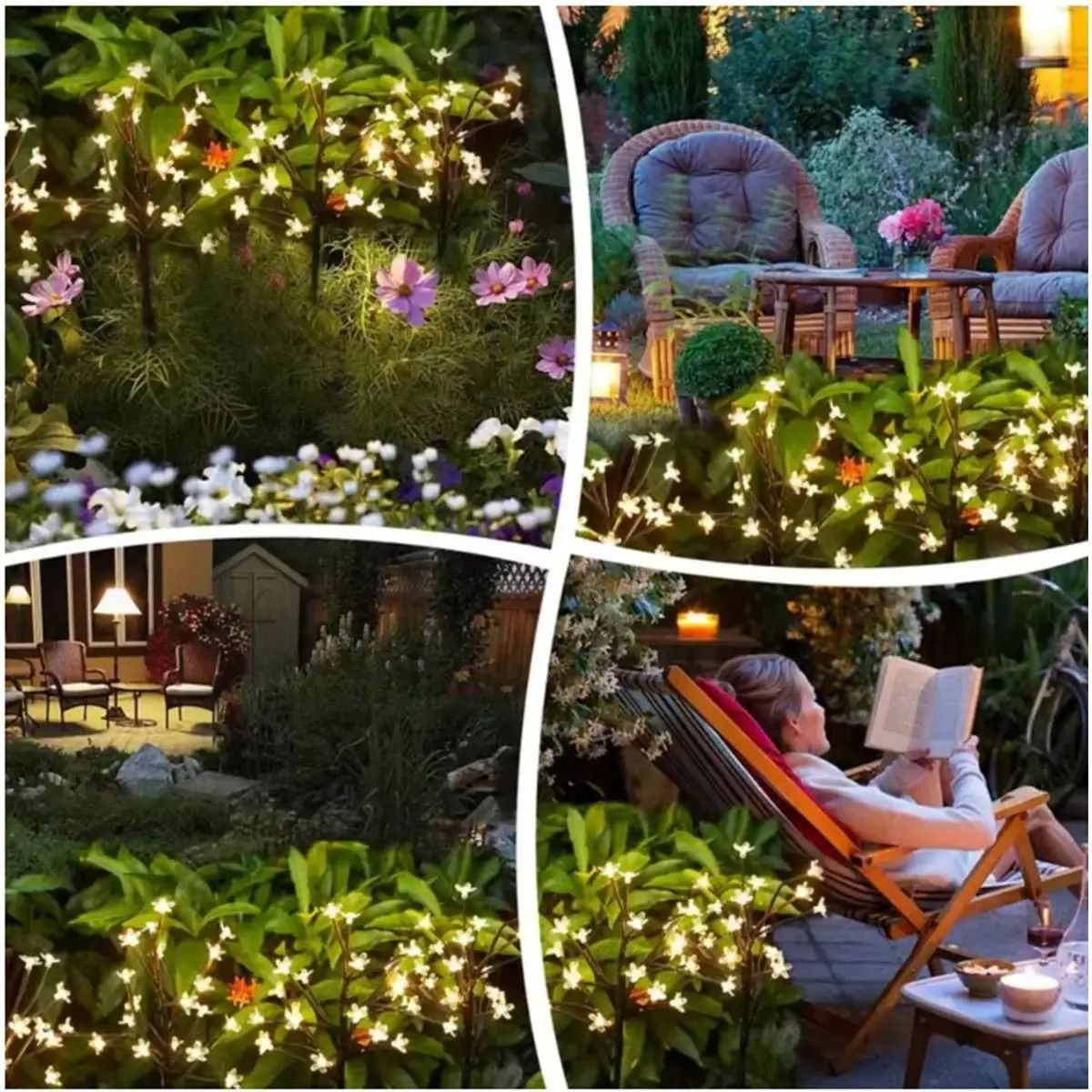 BlossomGlow Solar Cherry Blossom Garden Lights Waterproof Outdoor Pathway Decor