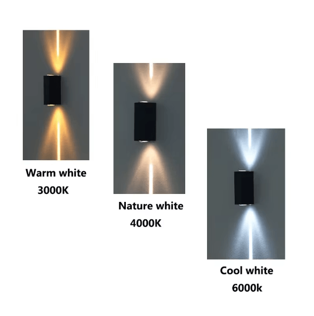 Modern Silver Aluminum Up & Down LED Wall Sconce – IP65 Waterproof 6W Outdoor Porch Light