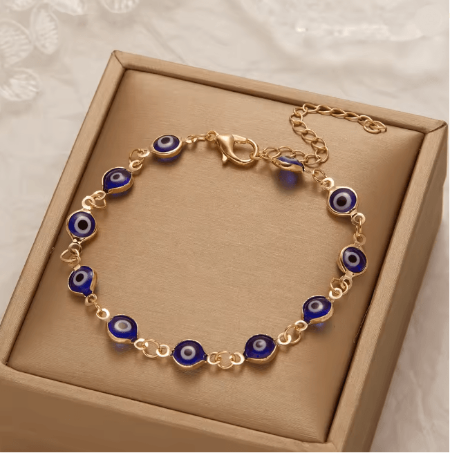 Lucky Evil Eye Bracelet Adjustable Metal Chain Protection Jewelry