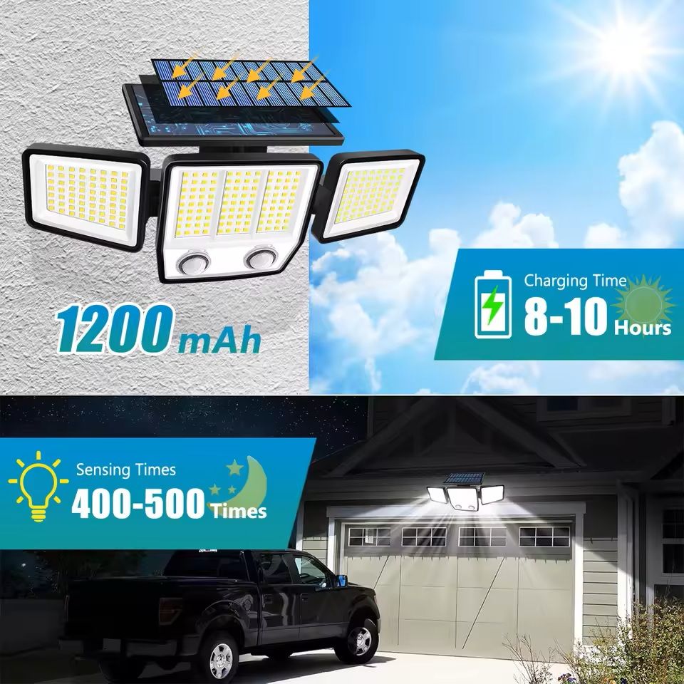 Solar Motion Sensor Outdoor Light with Adjustable Heads