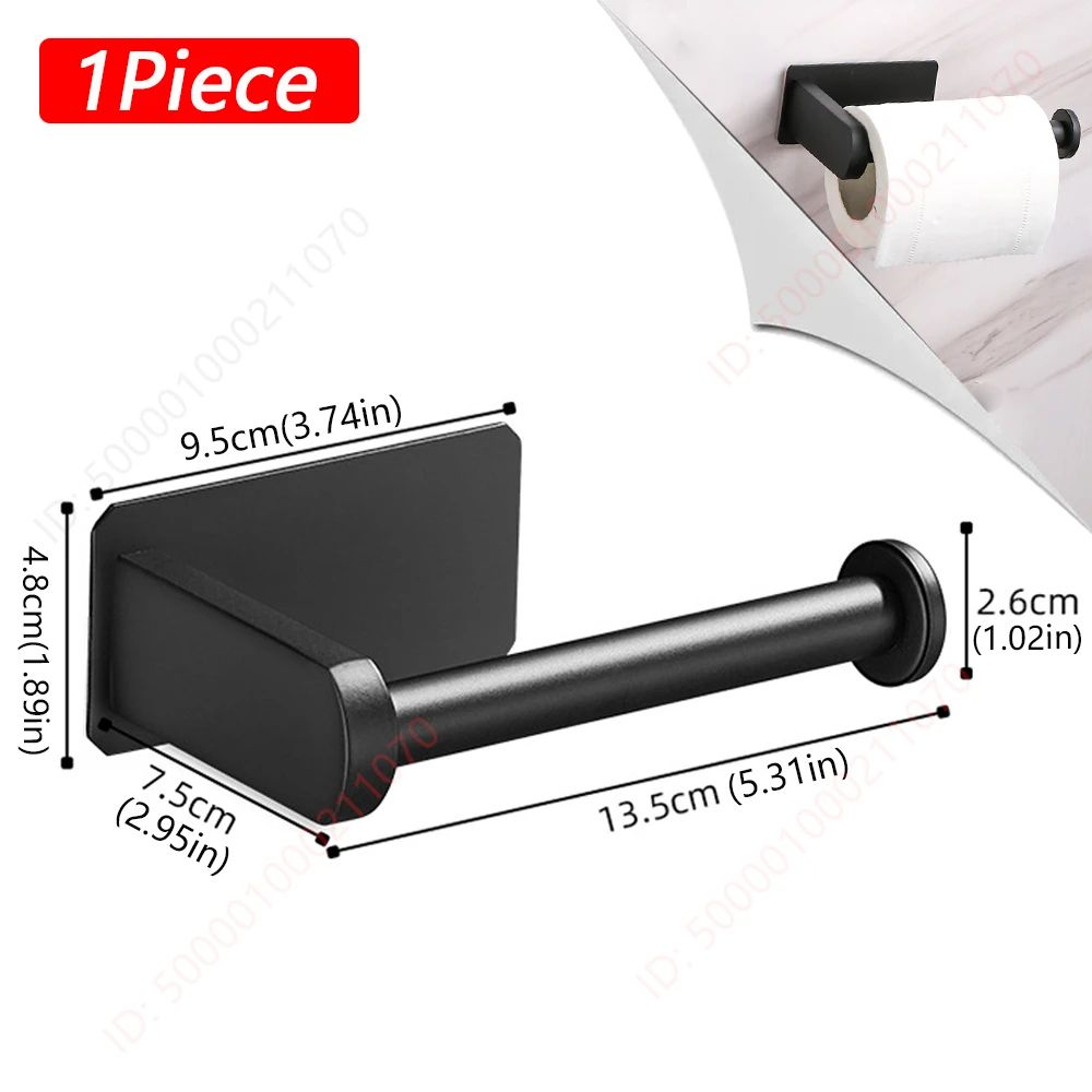 FlexMount Adhesive Toilet Paper Holder – Wall Mounted Bathroom Paper Towel Rack (1–2PCS)