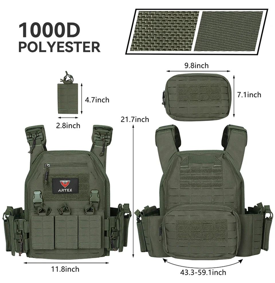 Ranger Green Tactical Plate Carrier Vest