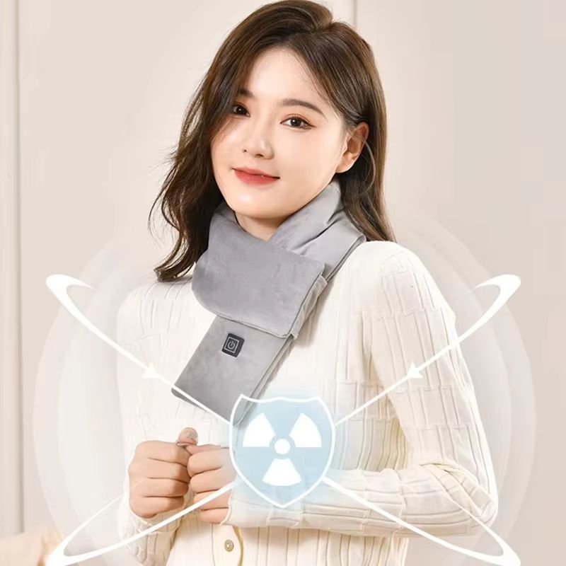 USB Heated Scarf with 3-Gear Temperature Control Fleece Wrap Electric Neck Warmer