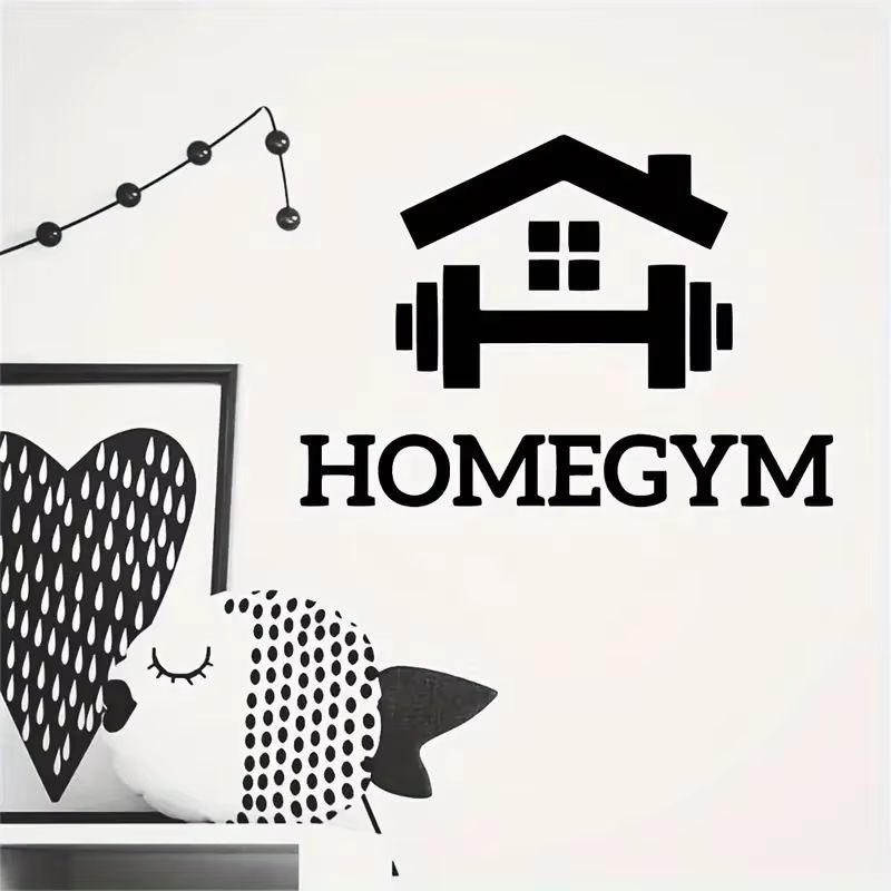 Barbell Fitness Wall Sticker Removable Gym Decor for Home Workout Spaces